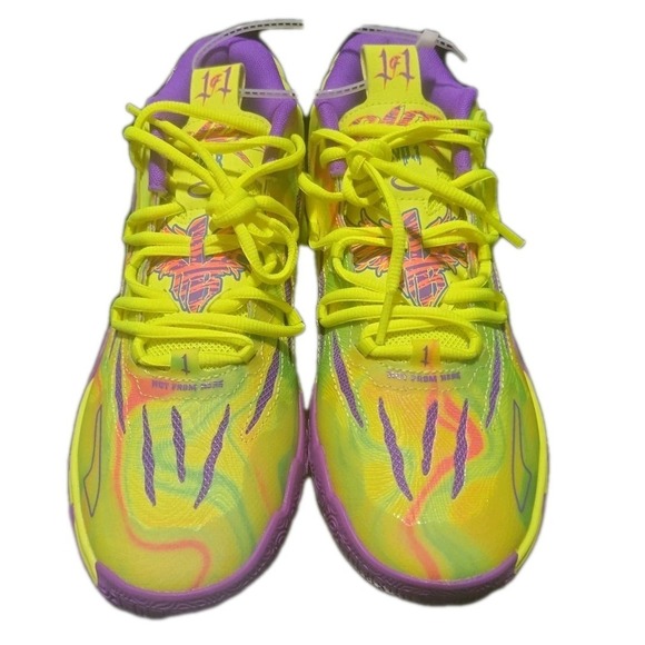 Puma Lamelo Ball MB.03 Spark 37989801 Mens Green Athletic Basketball Shoes Sz7